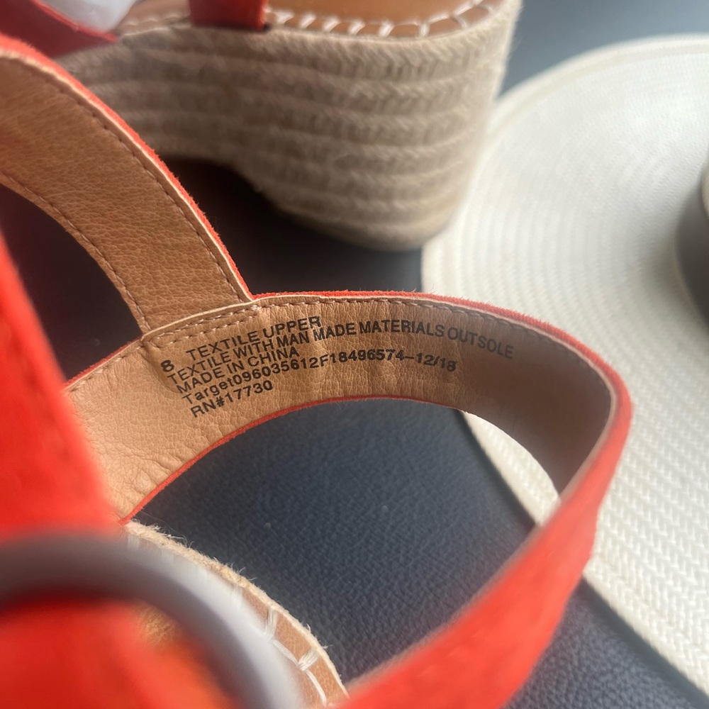 Gorgeous Universal Thread Orange Wedge Espadrilles Sz 8 - Picture 4 of 6